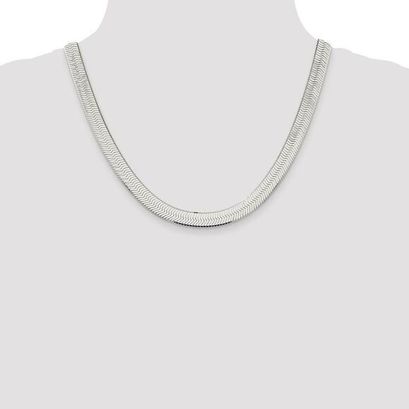 Men's 8.75mm, Sterling Silver Solid Herringbone Chain Necklace, 20in - Picture 2 of 8